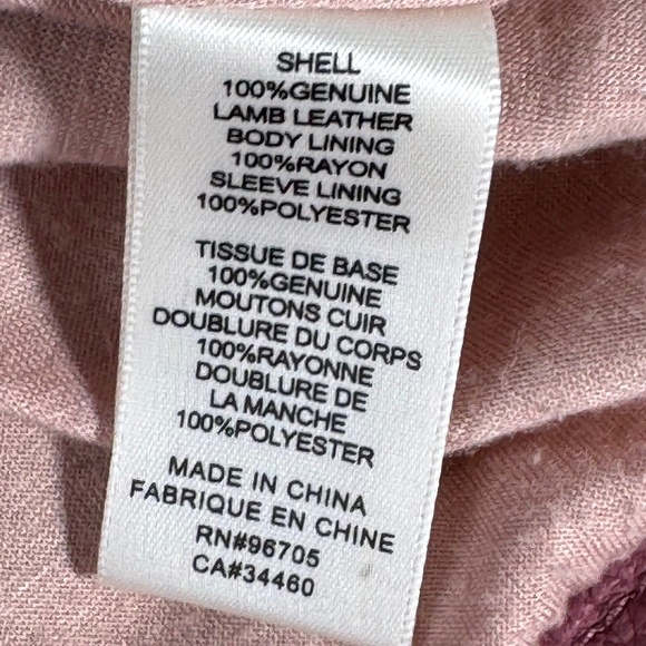 Rebecca Taylor Mauve Pink 100% Lamb Leather Moto Jacket Sz 2 - Picture 9 of 10